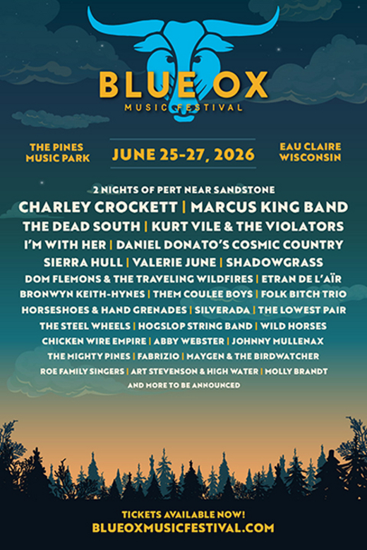 2026 Blue Ox Music Festival show poster