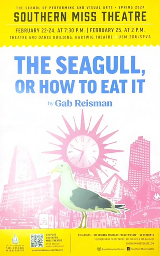The Seagull, Or How To Eat It in Broadway Logo