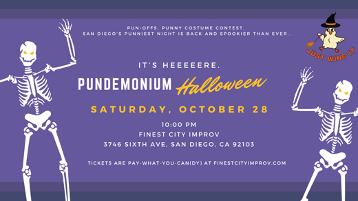 Pundemonium Halloween Edition: San Diego's Only SPOOKY Pun Competition