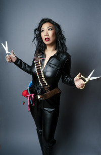 Kristina Wong, Sweatshop Overlord in San Diego Logo