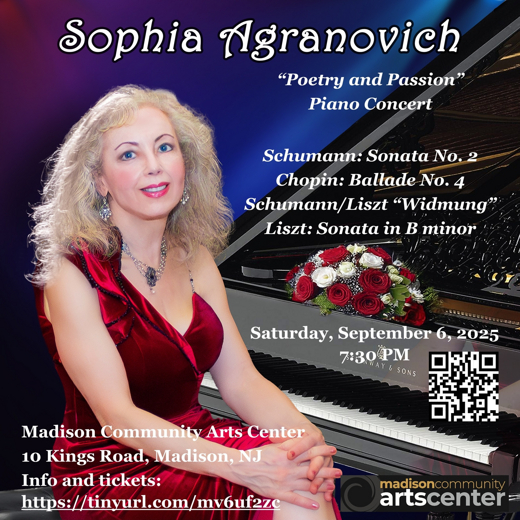 Piano Concert by Sophia Agranovich at the Madison Cultural Arts Center 