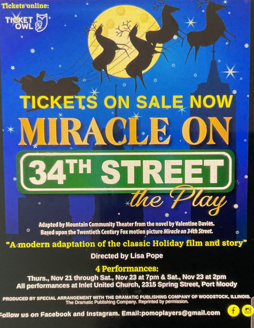 Miracle on 34th Street show poster