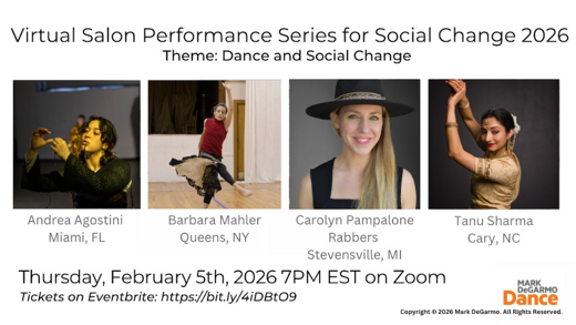 Virtual Salon Performance Series for Social Change on February 5, 2026 show poster