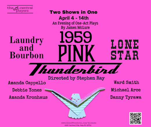 1959 Pink Thunderbird-(Laundy & Bourbon and Lone Star) show poster