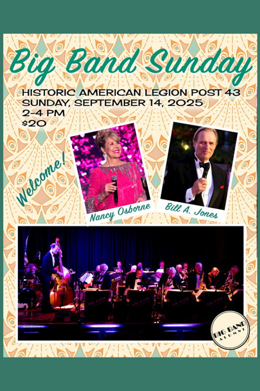 Big Band Alumni Music and Dancing at the Historic Hollywood Post 43, Sunday, September 14, 2025