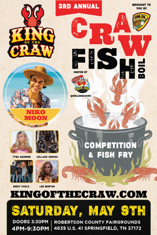 3rd Annual King of the Craw featuring Niko Moon and StaleKracker show poster