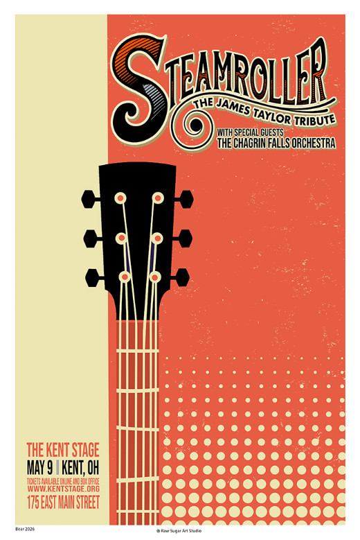 Steamroller brings the music of James Taylor to Kent with The Chagrin Falls Orchestra 5/9!