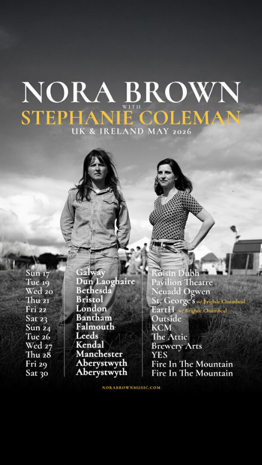 Traditional old-time Nora Brown and Stephanie Coleman live at Neuadd Ogwen - Bethesda show poster