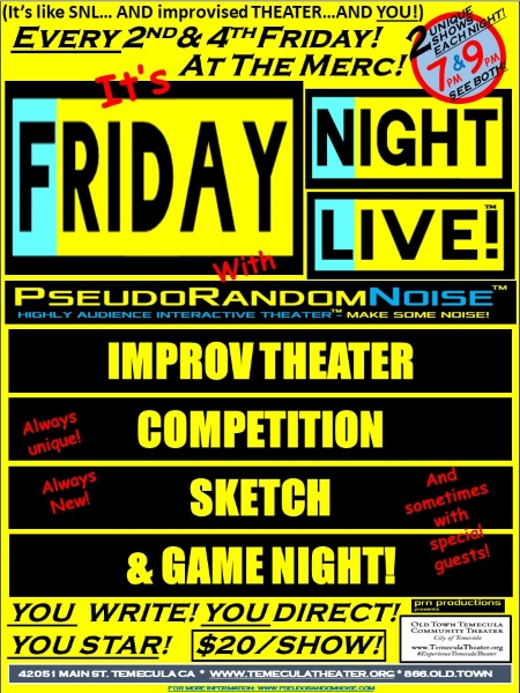 FRIDAY NIGHT LIVE! Improv Theater With PseudoRandomNoise! in San Diego