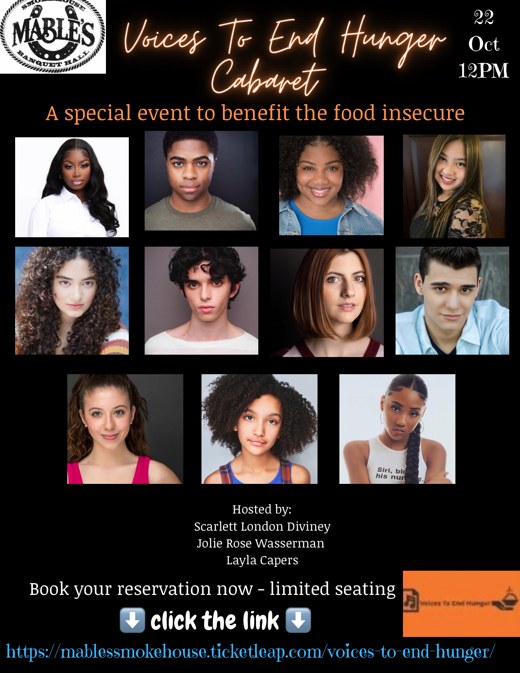 Voices To End Hunger Cabaret show poster
