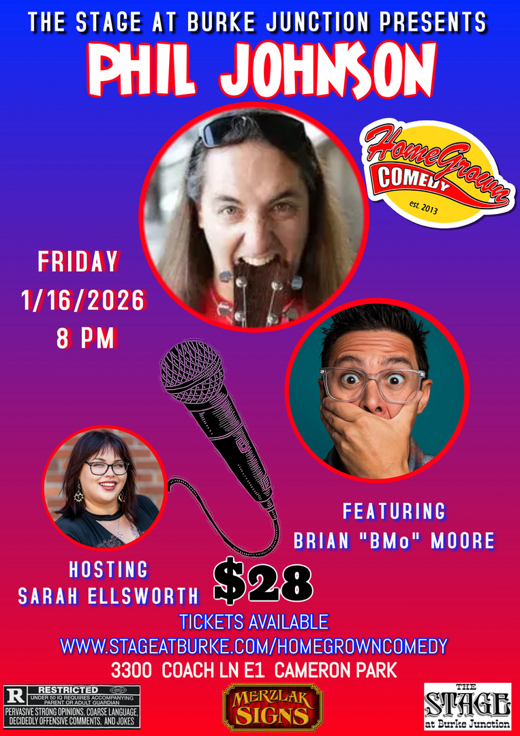 Home Grown Comedy Show at The Stage in Cameron Park CA. January 16th 2026. Stand Up Comedy Show.