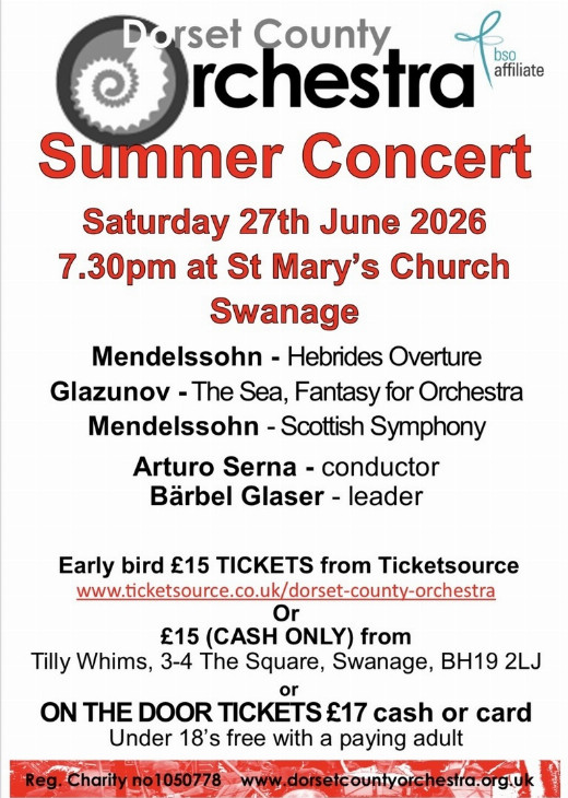 Dorset County Orchestra Summer Concert show poster