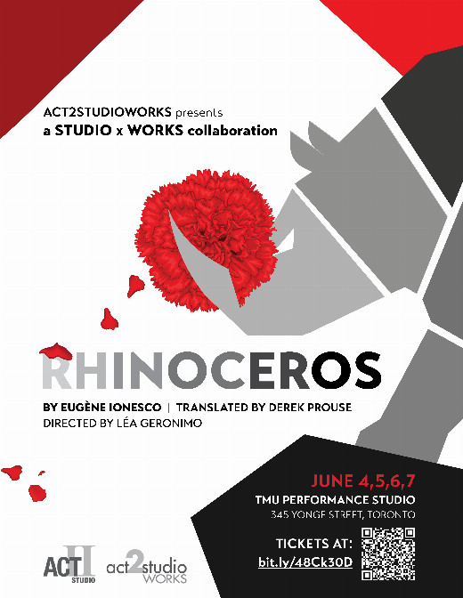 RHINOCEROS by Ionesco show poster