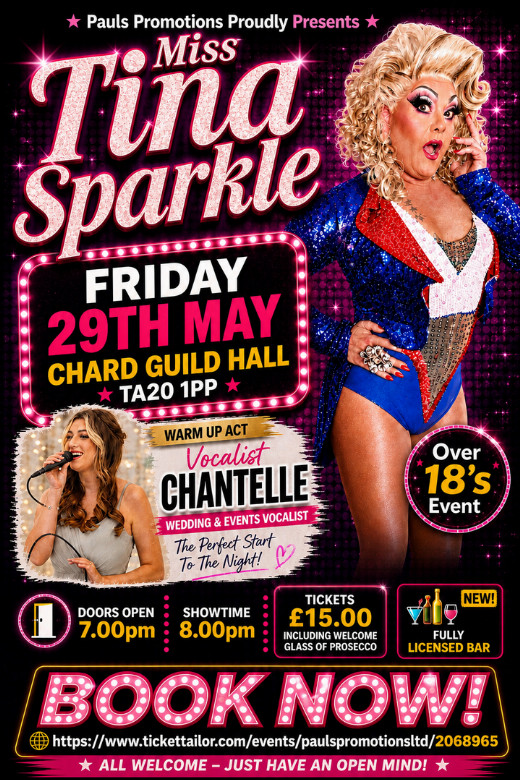 Miss Tina Sparkle and Special Guest show poster