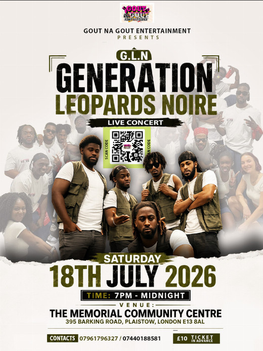 GENERATION LES LEOPARDS NOIRS CONCERT in UK Regional