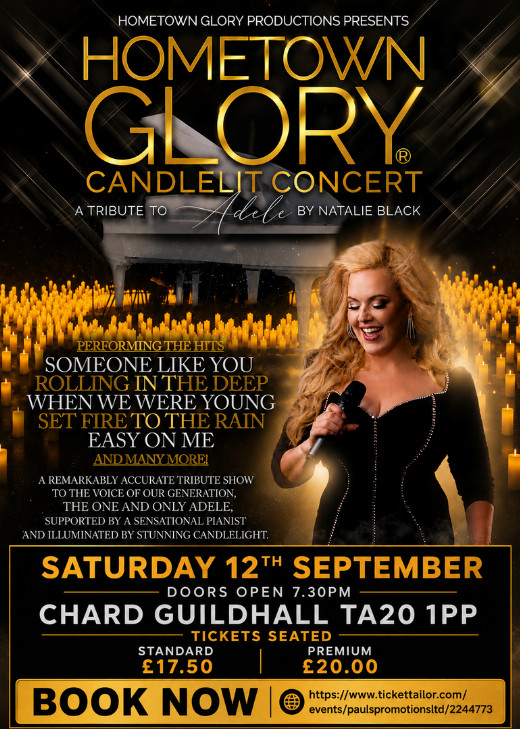 HOMETOWN GLORY CADLELIT CONCERT A TRIBUTE TO ADELLE BY NATALIE BLACK show poster