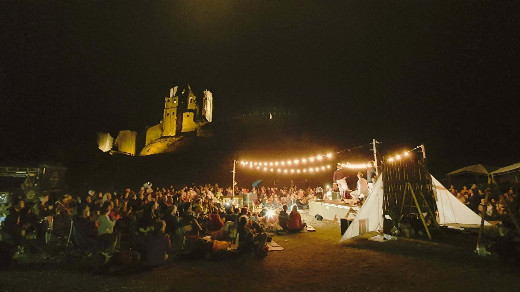 Outdoor family theatre at Corfe Castle in UK Regional