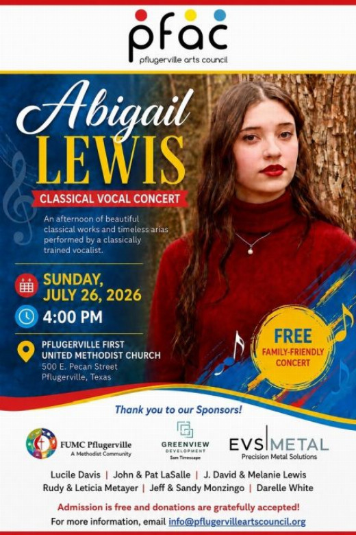 Abigail Lewis -- Live Classical Vocals! show poster