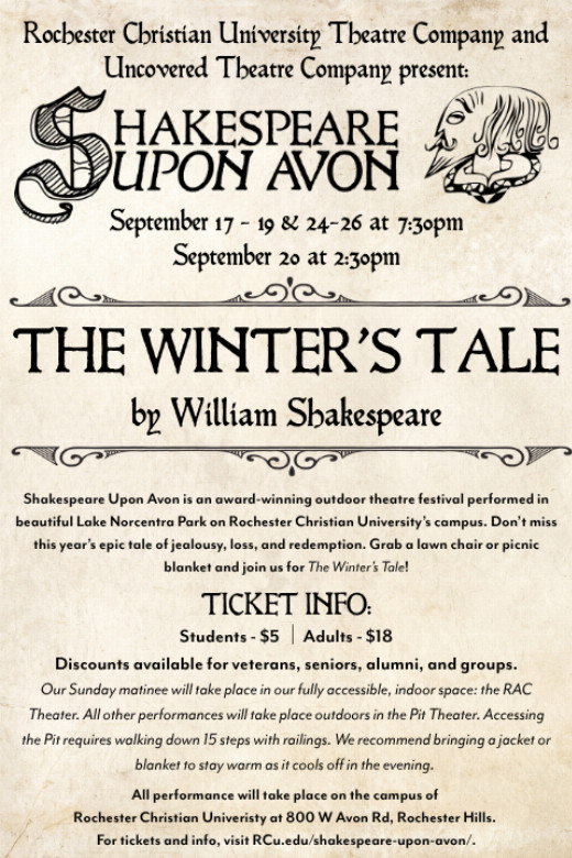 The Winter's Tale by William Shakespeare in Fort Wayne