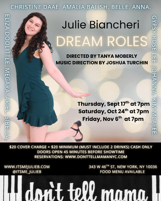 Julie Biancheri's Dream Roles - SOLO CABARET DEBUT in Cabaret