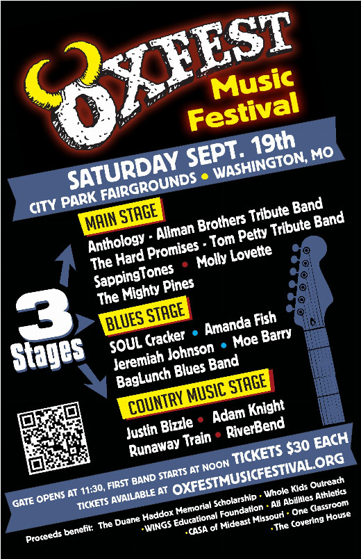 Oxfest Music Festival & Charity Benefit– September 19, 11:30am – 10:15pm in St. Louis