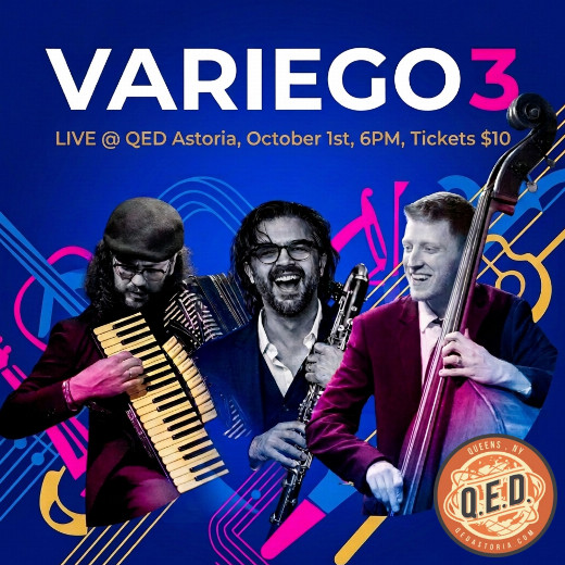 Variego3 live at QED Astoria show poster
