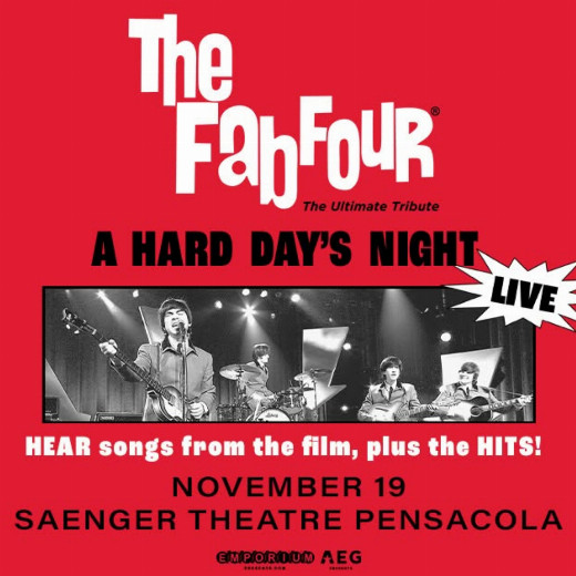 The Fab Four: Tribute to The Beatles' A HARD DAY'S NIGHT in Pensacola, FL show poster