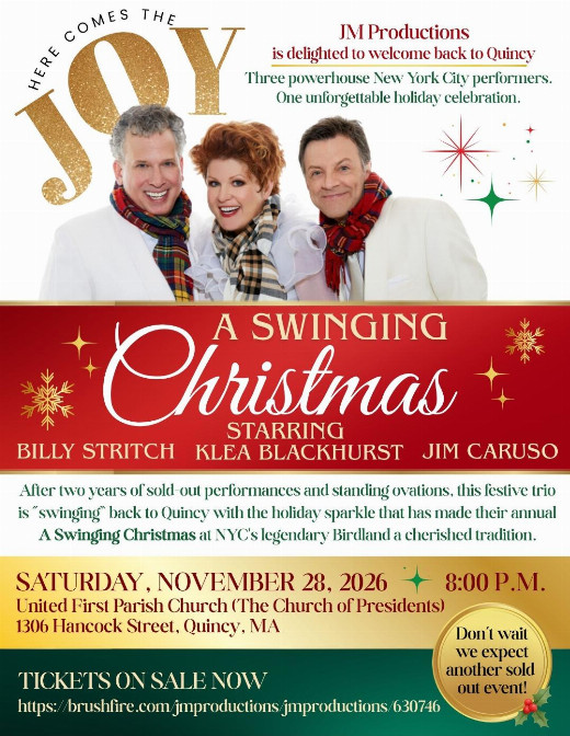 Klea Blackhurst, Jim Caruso & Billy Stritch will star in “A Swinging Christmas” direct from NYC in Boston