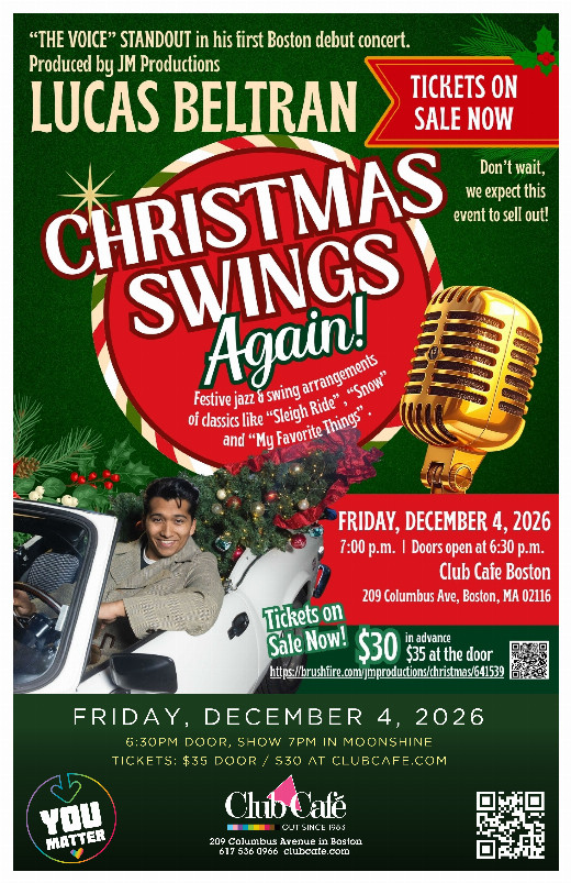 Christmas Swings Again starring Lucas Beltran in Boston