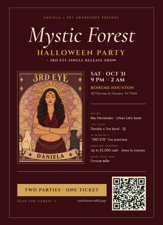 Mystic Forest: ‘3RD EYE’ SINGLE RELEASE (DANIELA X REY HERNÁNDEZ) in Houston
