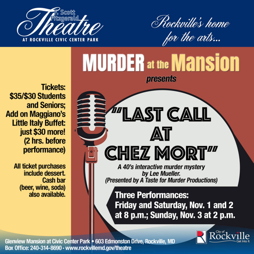 Murder at the Mansion presents Last Call at Chez Mort in Baltimore