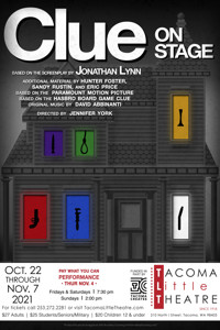 CLUE: ON STAGE at Tacoma Little Theatre show poster