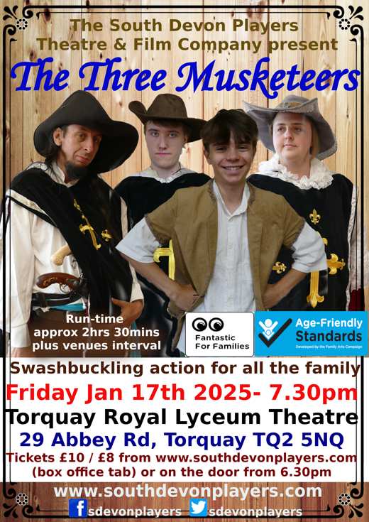 The Three Musketeers - touring theatre - Torquay Royal Lyceum in UK Regional