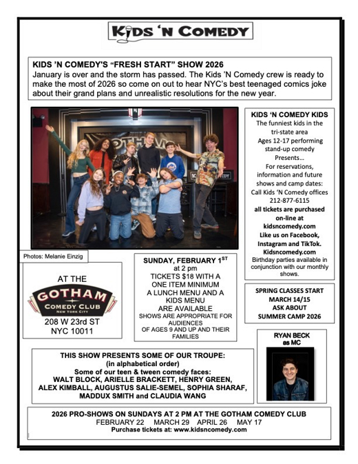 Kids 'N Comedy show poster
