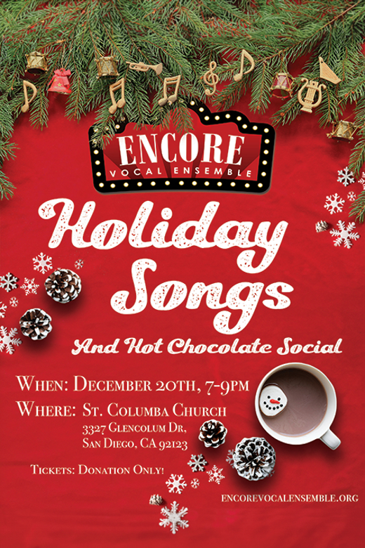 Holiday Songs and Hot Chocolate Social show poster