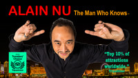 Alain Nu, The Man Who Knows in Las Vegas Logo