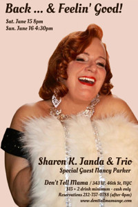 Back ... & Feelin' Good / Sharon K. Janda & Trio show poster