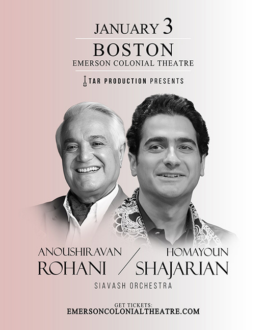 Homayoun Shajarian & Anoushiravan Rohani show poster