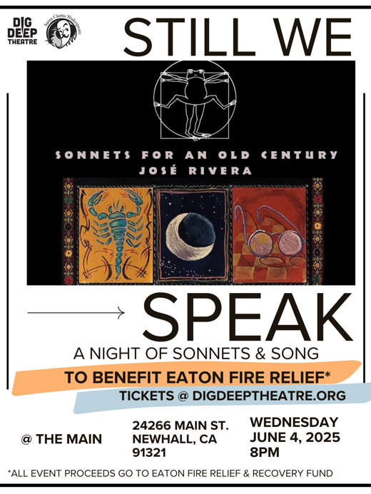  STILL WE SPEAK – A NIGHT OF SONNETS AND SONG  to BENEFIT EATON FIRE RELIEF” in Los Angeles