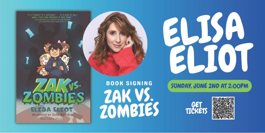 Kids Zombie Costume Contest for ZAK VS. ZOMBIES Book Signing/Reading with author/stage actress ELISA ELIOT, Barnes & Noble at The Grove, June 2, 2 PM show poster