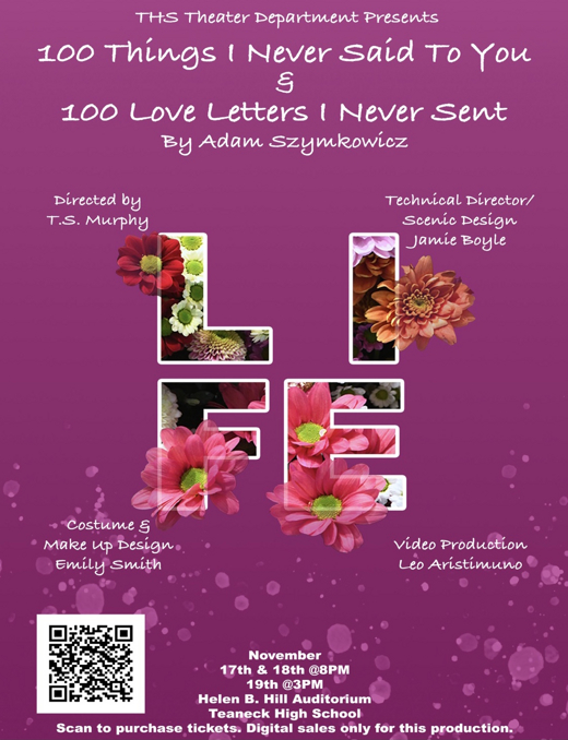 100 THINGS I NEVER SAID TO YOU and 100 LOVE LETTERS I NEVER SENT show poster