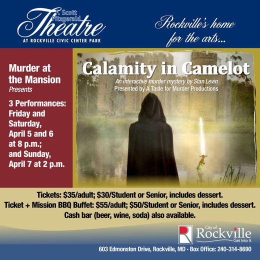 Murder at the Mansion presents Calamity in Camelot show poster