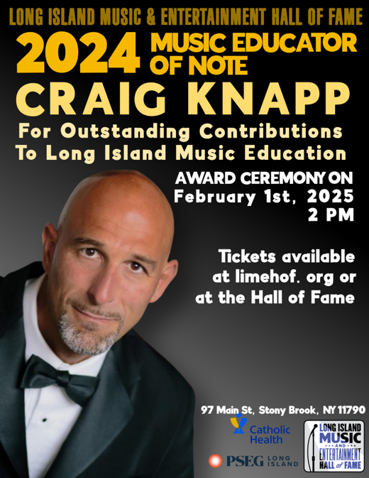 Long Island Music & Entertainment Hall of Fame 2024 Educator of Note Awards in Long Island