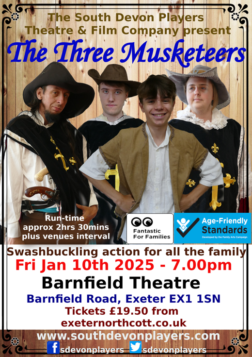 The Three Musketeers - touring theatre - Exeter Barnfield Theatre in UK Regional