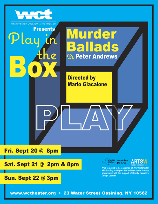 Murder Ballads, a Staged Reading in Rockland / Westchester