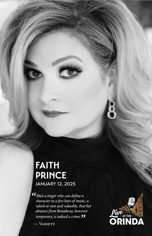 Live At the Orinda - Faith Prince in San Francisco / Bay Area