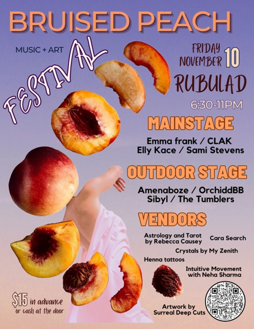 Bruised Peach Music Festival show poster