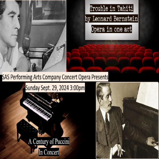 Leonard Bernstein Trouble in Tahiti and A Century of Puccini Concert Double Bill show poster