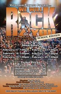 WE WILL ROCK YOU School Edition show poster