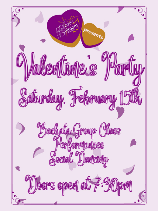 Valentines Day Party 2025 hosted by Access Ballroom